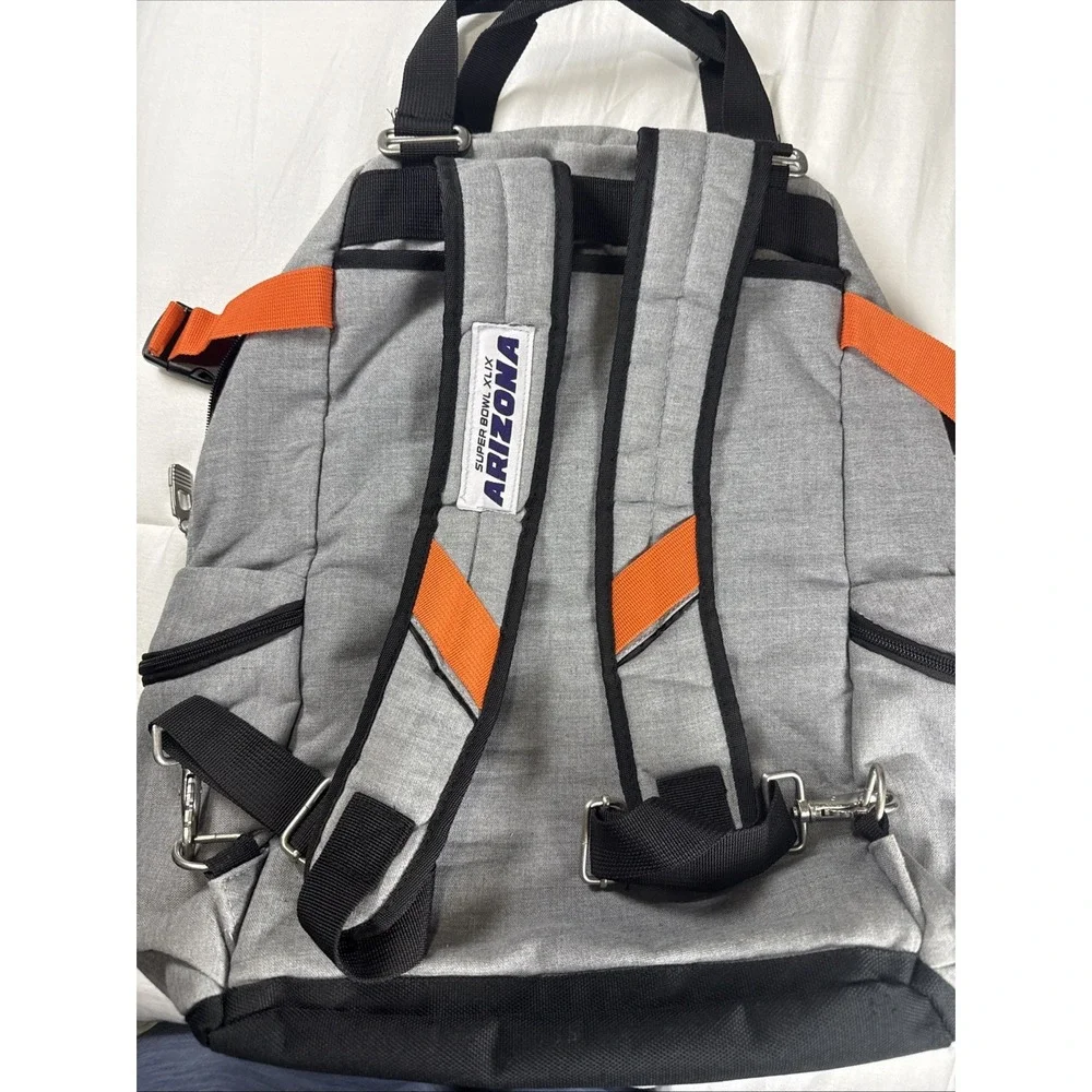 Super Bowl XLIX BackpackGray CanvasOrange Interior Feb 2015 Patriots Vs Seahawks